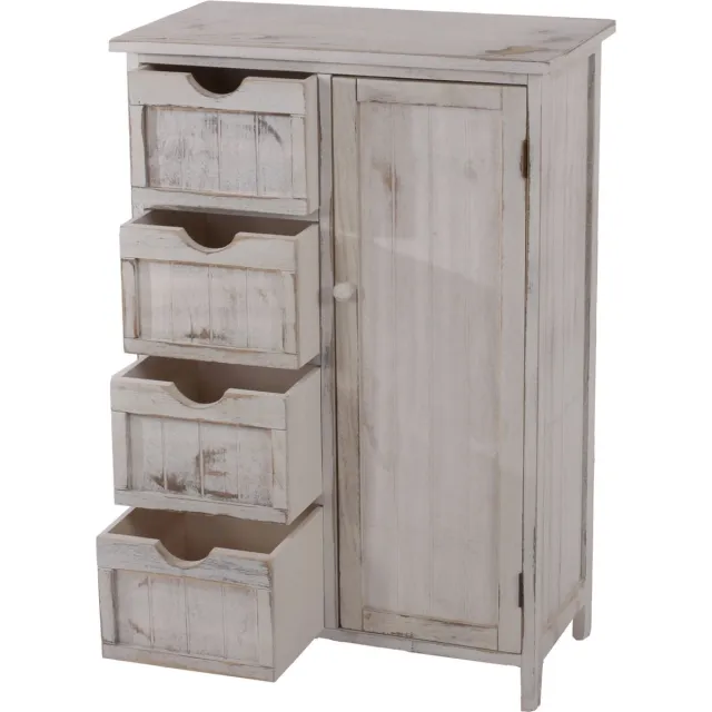 Cosmo Casa Ladenkast - Kast Ladencommode - Shabby - Look Vintage 82x55x30cm - Wit