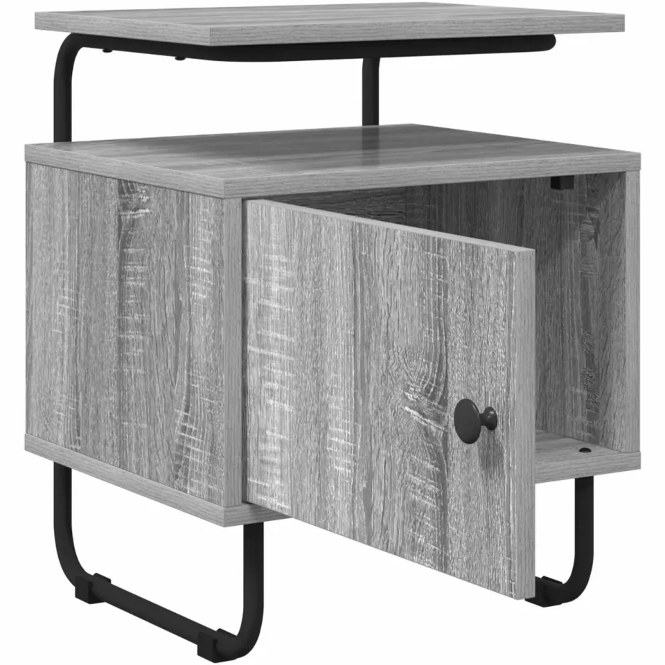 vidaXL Nachtkastje Grijs Sonoma 40 x 36,5 x 50 cm Bewerkt hout, foto 3