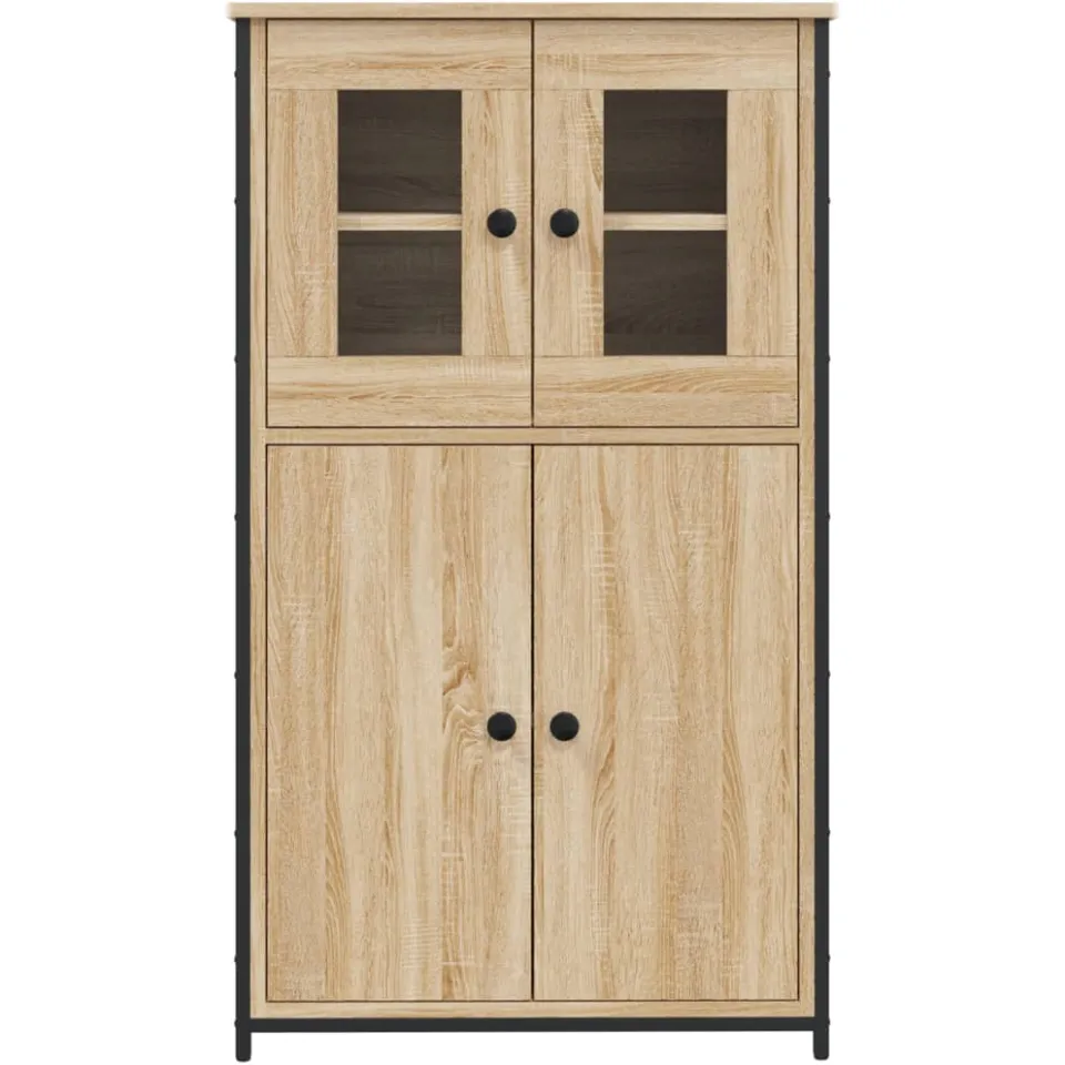 vidaXL Hoge kast 62x32x106,5 cm bewerkt hout sonoma eikenkleurig