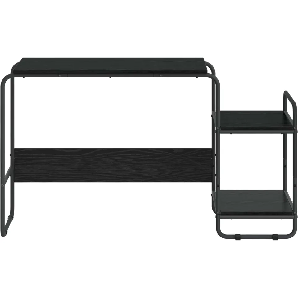 vidaXL Bureau met opbergruimte Zwart eiken 131.5 x 50 x 75.5 cm