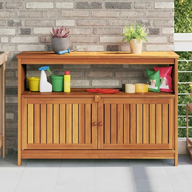 vidaXL Tuinwandtafel 110x35x75 cm massief acaciahout bruin, foto 2