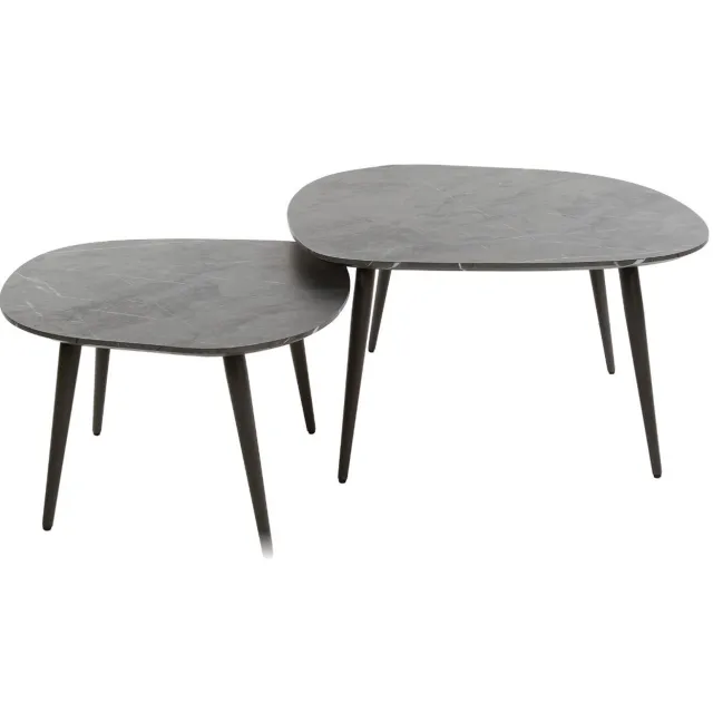 Fraaai Connie salontafel set van 2 organisch - zwart/bruin
