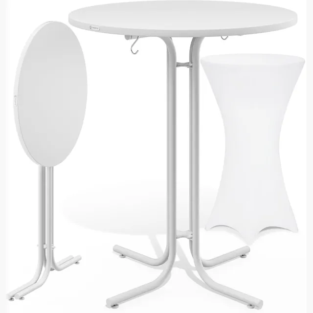 Casaria Statafel - Inclusief Hoes Inklapbaar 80x110cm Metaal - Wit