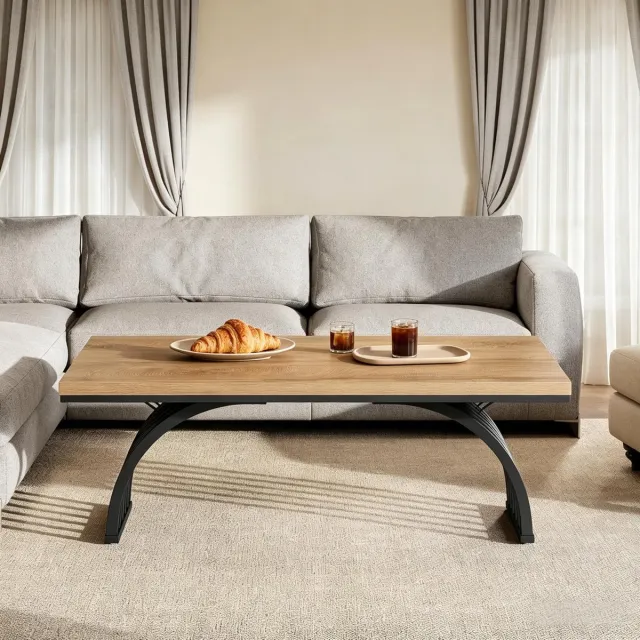 FloraGrace Ronde Eettafel - Boerderijstijl Voor 4 Tot 6 Personen - Keuken En Woonkamer - IJzer En Spaanplaat - 120x76 Cm - Bruin Zwart