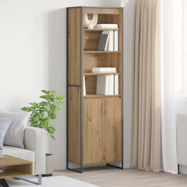 vidaXL Hoge Kasten Ambachtelijk eiken 60 x 36 x 200 cm Bewerkt hout Bruin