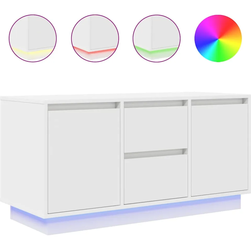 vidaXL Tv-meubel met LED-verlichting 100x41x50 cm wit, foto 4