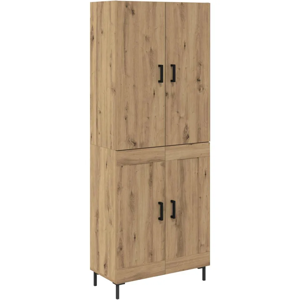 vidaXL Highboard Artisan Eiken 69,5 x 34 x 180 cm Bewerkt hout, foto 3