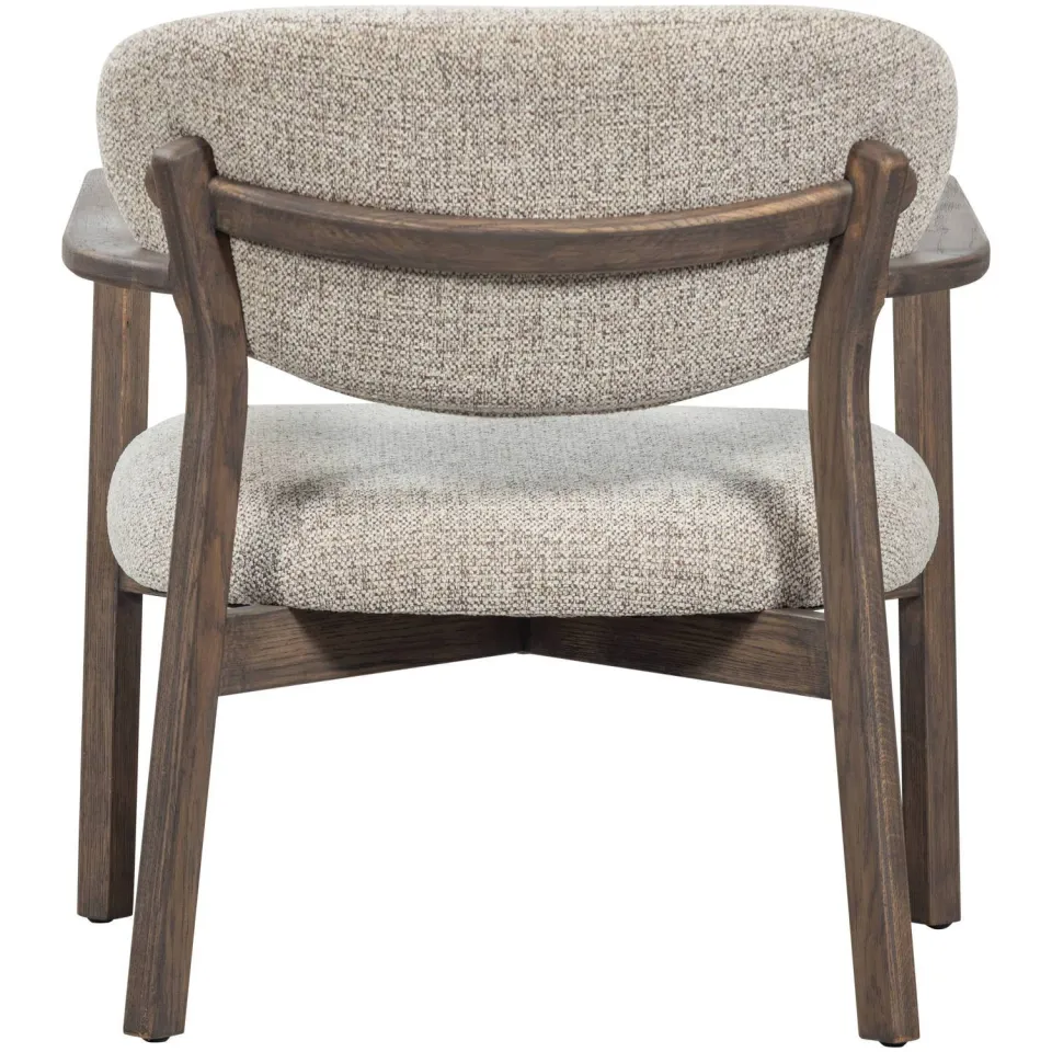 WOOOD Udar Fauteuil Met Houten Frame - Polyester - Naturel, foto 3