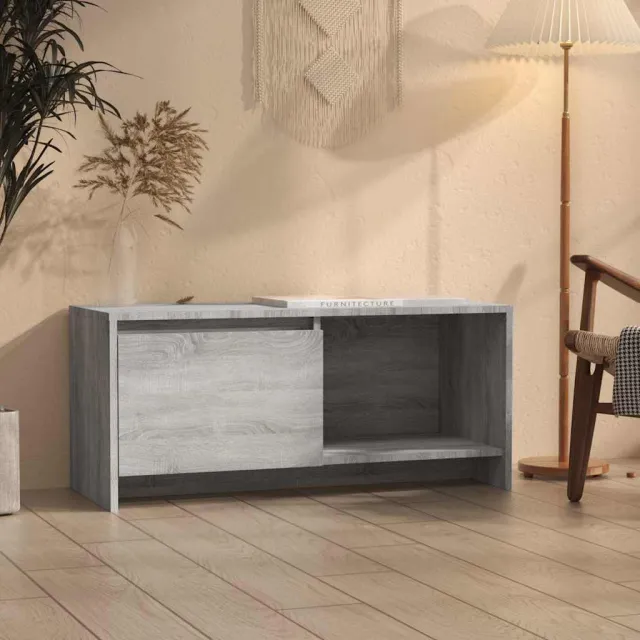 vidaXL Tv-meubel 90x35x40 cm bewerkt hout grijs sonoma eikenkleurig, foto 2