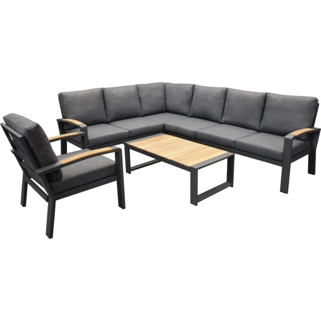 AVH-Collectie Costa Rica hoek loungeset 6 delig aluminium antraciet