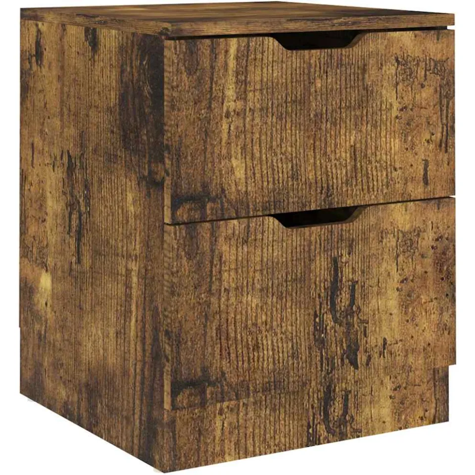 vidaXL Nachtkastje 40x40x50 cm bewerkt hout gerookt eikenkleurig Bruin