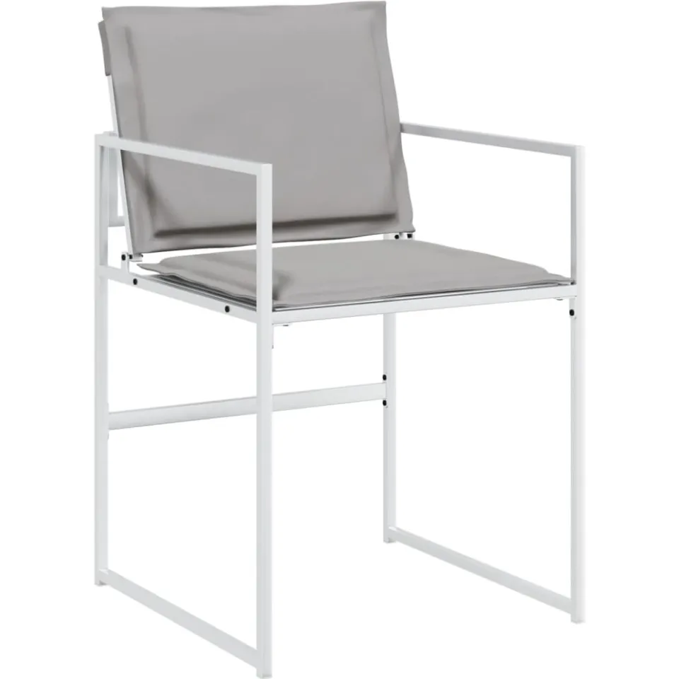 vidaXL 7-delige Tuinset met kussens textileen wit