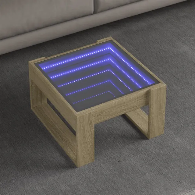 vidaXL Salontafel met Infinity LED 50x53x30 cm sonoma eikenkleurig, foto 2
