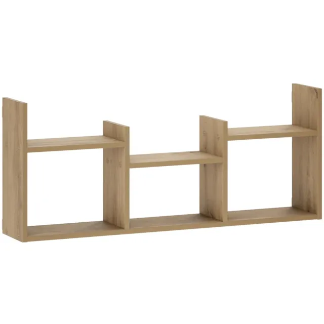 vidaXL Wandplank - Artisanaal - eiken - 97,5 - x - 17 - x - 40 - cm - Bewerkt - hout Artisanaal eiken