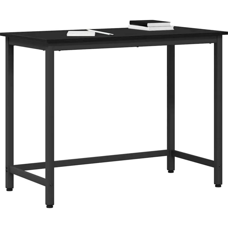 vidaXL Tafel Zwart Eiken 80 x 50 x 76,5 cm Engineered hout en staal
