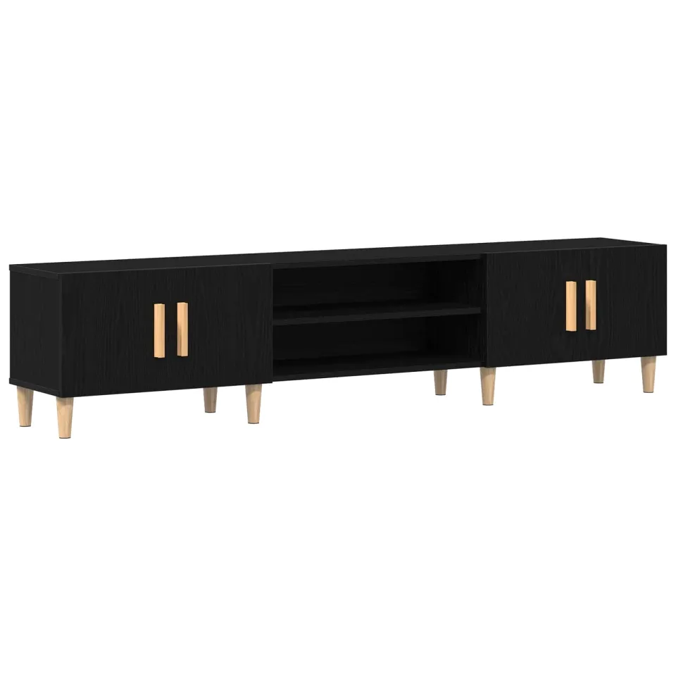 vidaXL TV-kast 180 x 31,5 x 40 cm Zwart Eiken Bewerkt hout, foto 3