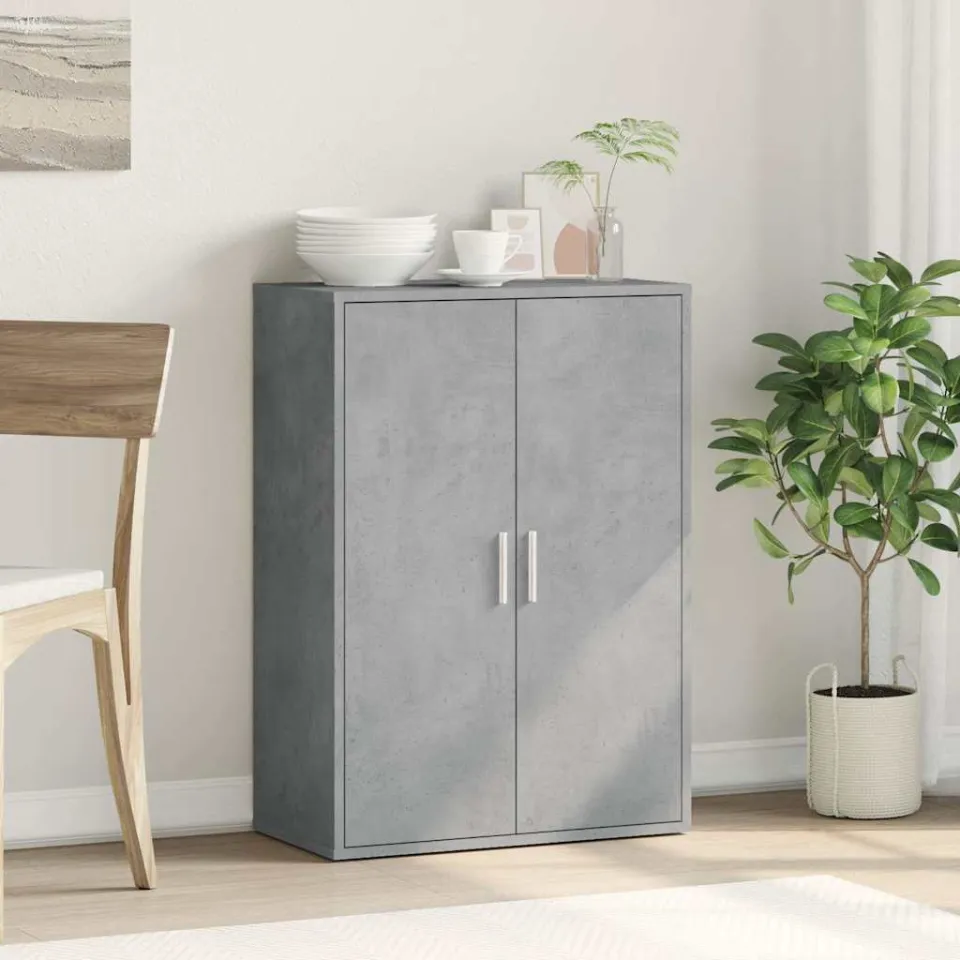 vidaXL Dressoir 60x31x84 cm bewerkt hout betongrijs grijs, foto 3