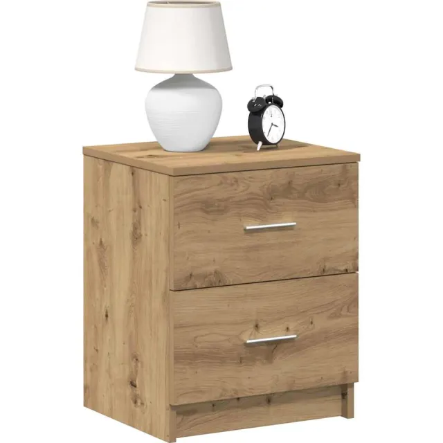vidaXL Nachtkastje met 2 lades 40x36x50 cm artisanaal eikenkleurig Bruin
