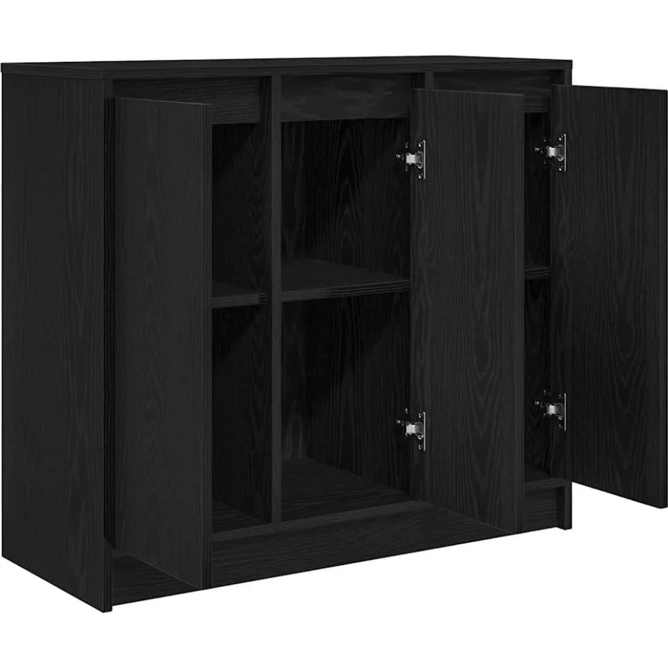 vidaXL Dressoir 85x34x76 cm spaanplaat zwart eikenkleurig, foto 4