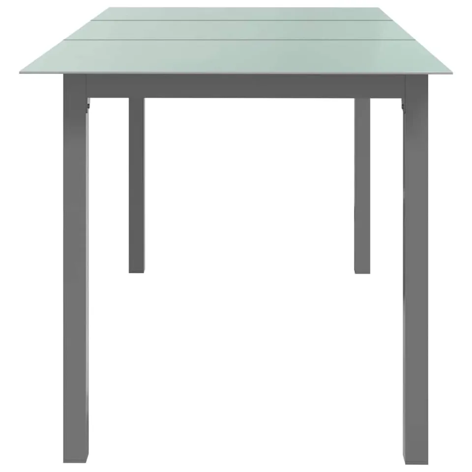 vidaXL Tuintafel 150x90x74 cm aluminium en glas lichtgrijs grijs, foto 3
