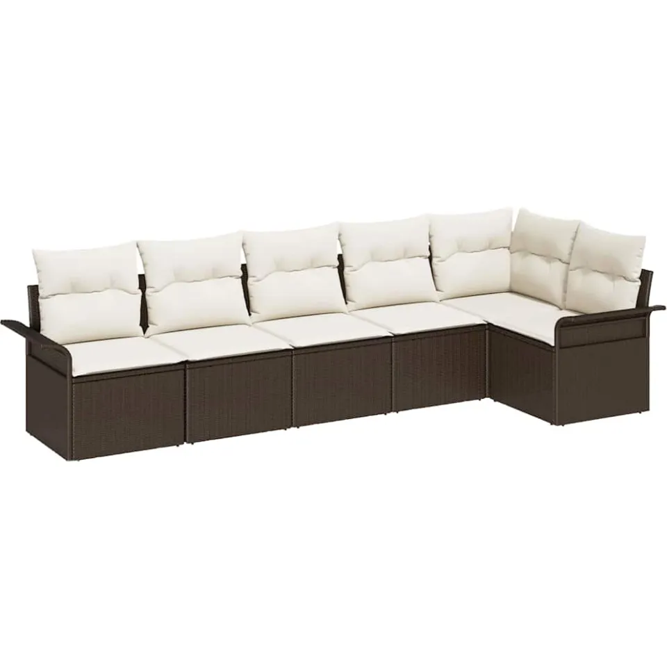 vidaXL Tuin Sofa Set 6 st Bruin poly rattan