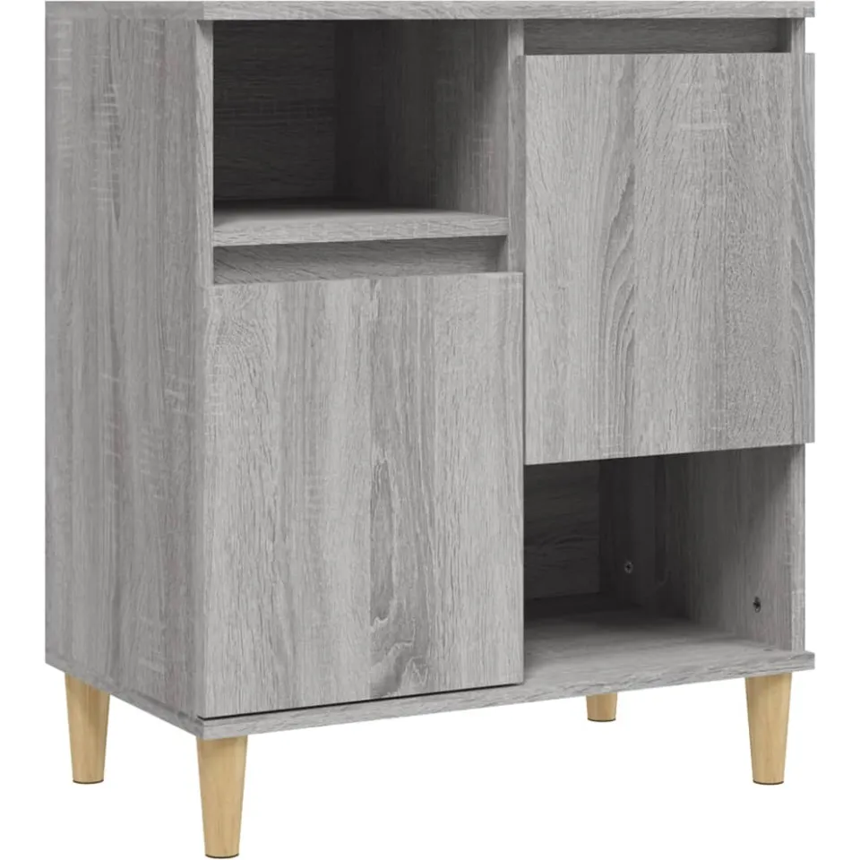 vidaXL Dressoirs 3 st 60x35x70 cm bewerkt hout grijs sonoma eikenkleur, foto 4