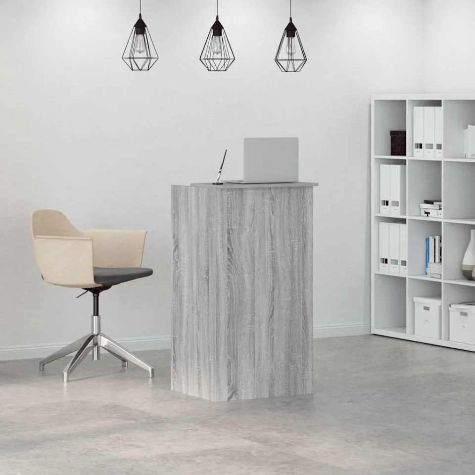 vidaXL Receptiebalie 55x50x103,5 cm bewerkt hout grijs sonoma eiken, foto 2