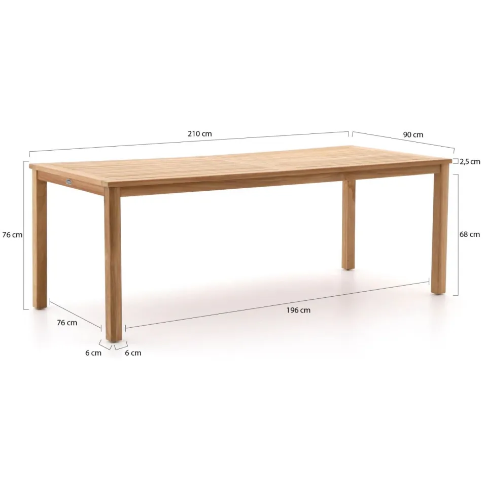 Sunyard Furniture Sunyard Oxford/Liverpool 210cm dining tuinset 7-delig verstelbaar bruin, foto 4
