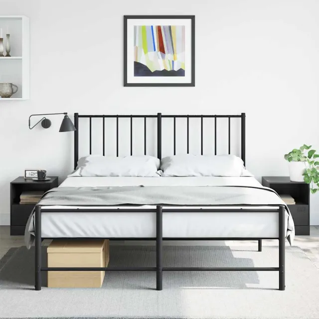 vidaXL Nachtkastjes 2 st 34,5x39x44 cm staal zwart, foto 2