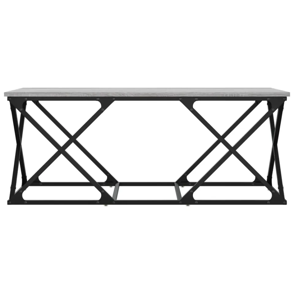 vidaXL Salontafel 100x49x40 cm bewerkt hout grijs sonoma
