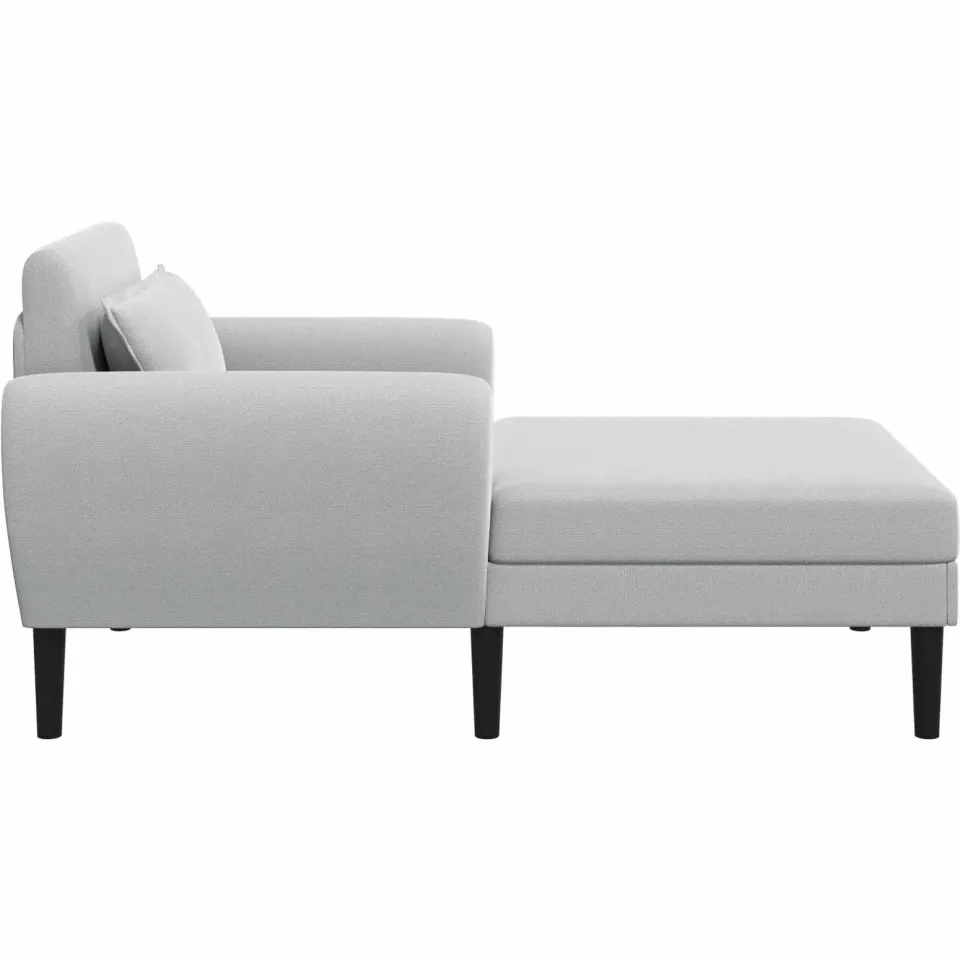 vidaXL Chaise longue Lichtgrijs Grof geweven fluweel, foto 4