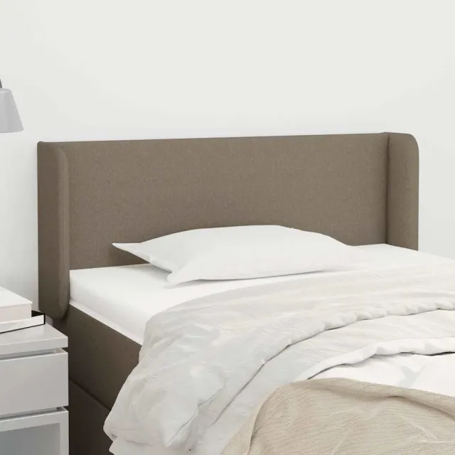 vidaXL Hoofdbord met randen 93x16x78/88 cm stof taupe