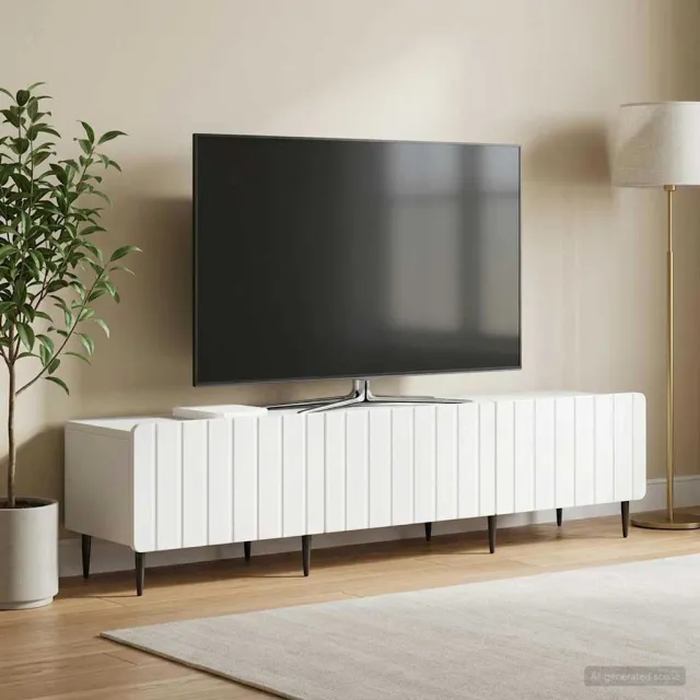 vidaXL TV-kast met lade Wit 147 x 34,5 x 32 cm Bewerkt hout, foto 2