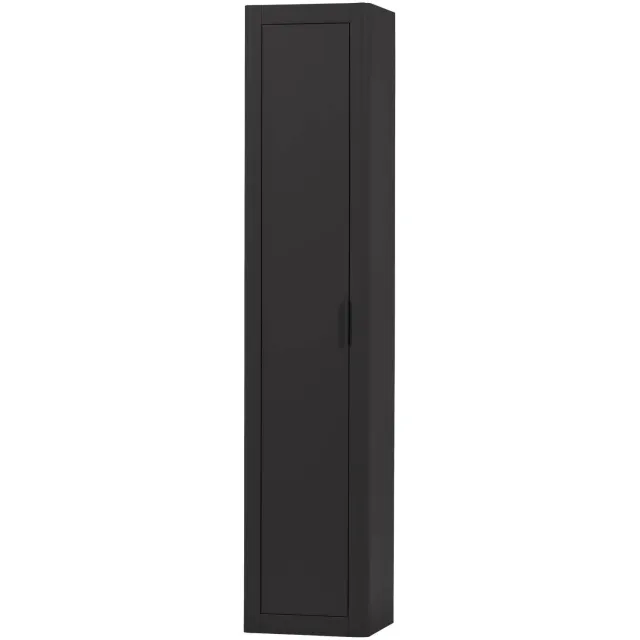 WOOOD Gunnar Smalle Hoge Kast - Grenen - Mud -217x45x39 matt black