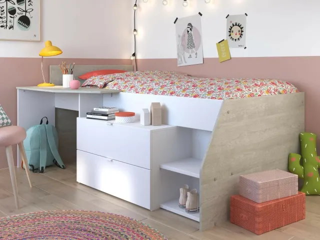 Mobistoxx MICKEY gecombineerd bed grijs/wit
