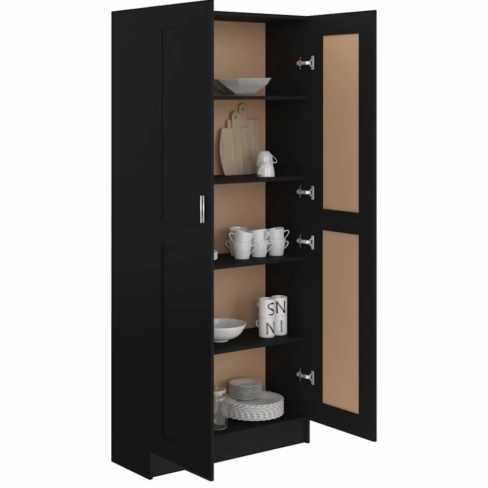 vidaXL Boekenkast 82,5x30,5x185,5 cm bewerkt hout zwart