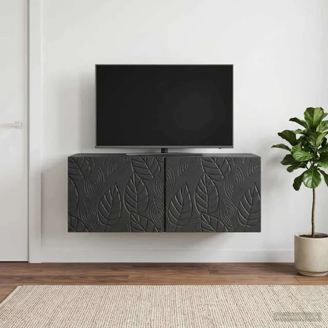 vidaXL Wandbeugel TV-kast 78,5 x 41 x 30 cm Zwart Bewerkt hout
