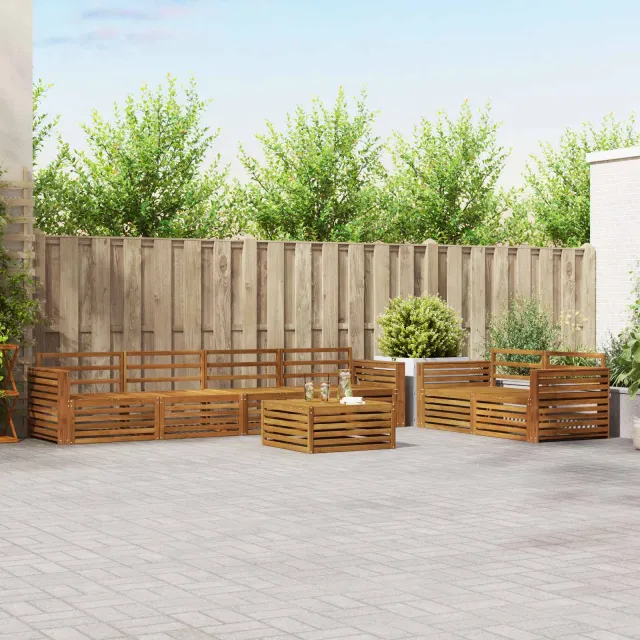 vidaXL Buiten bankenset 7 st 6-zits Naturel Massief Acaciahout