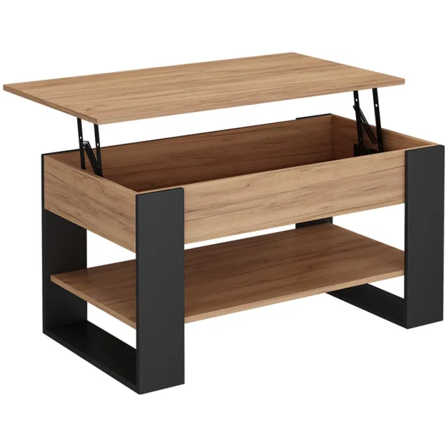 Vicco Lifto Salontafel – 92 x 51 cm met liftfunctie Eiken/antraciet