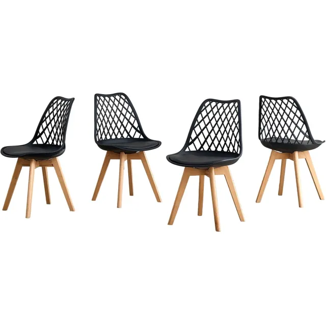 Corenia Eetkamerstoel – Stoel – Kuipstoel – Keukenstoel – Woonkamerstoel – Scandinavisch Design – PU Kunstleer – Beukenhouten Poten – Ergonomisch Comfort – Max. Draaggewicht 136 kg – Wit