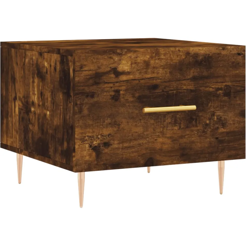 vidaXL Salontafels 2 st 50x50x40 cm bewerkt hout gerookt eikenkleurig