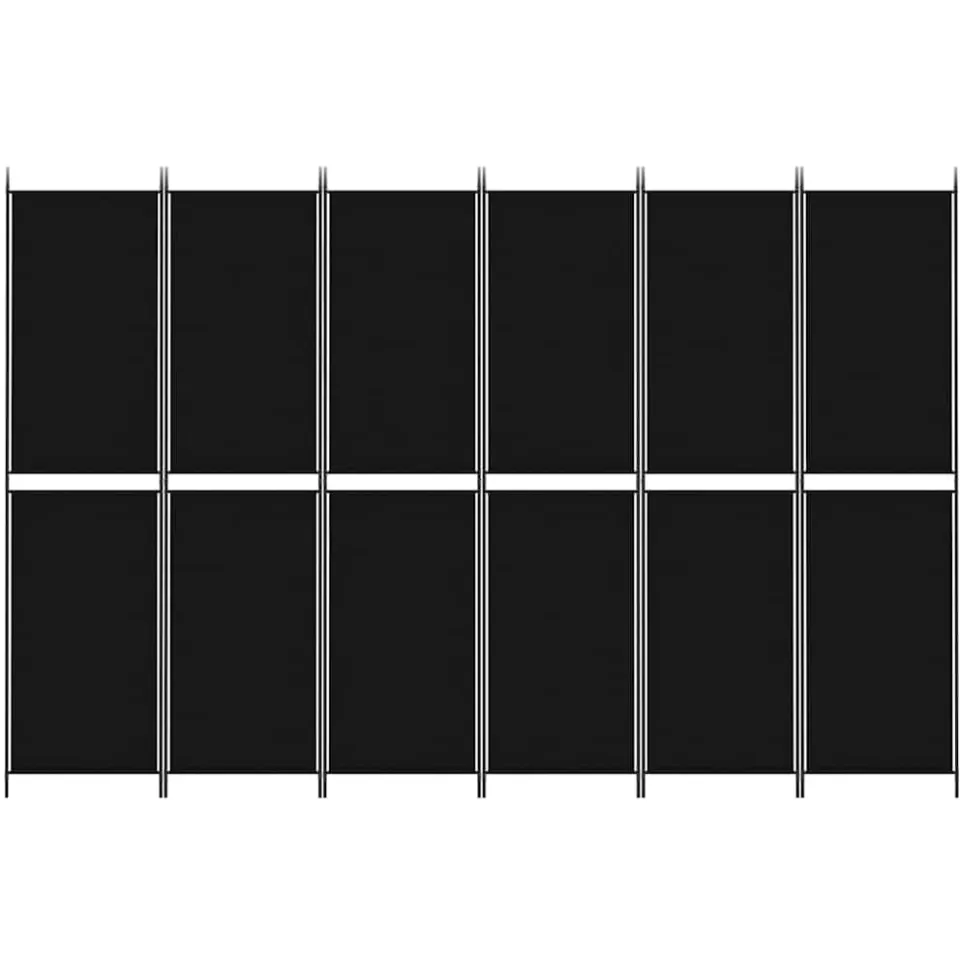 vidaXL Kamerscherm met 6 panelen 300x200 cm stof zwart