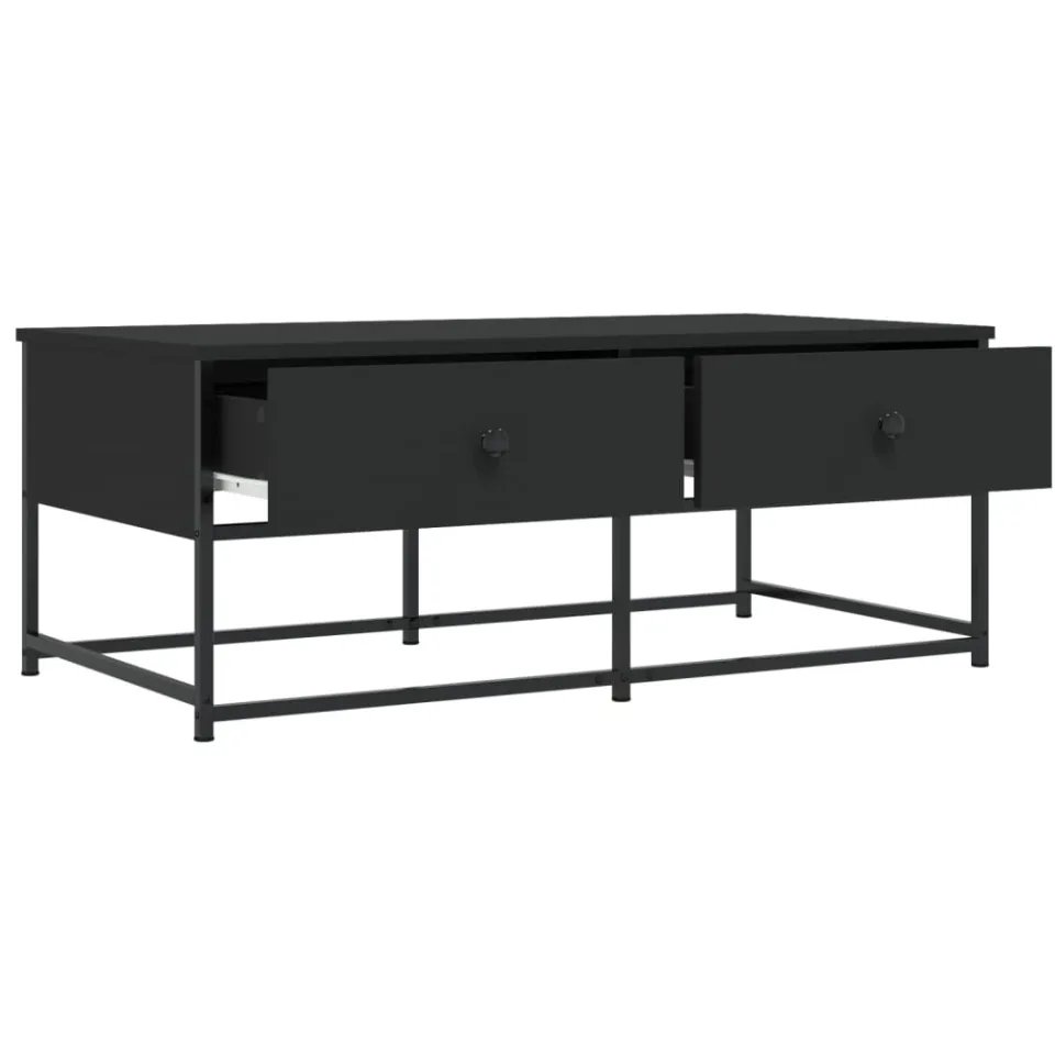 vidaXL Salontafel 100x51x40 cm bewerkt hout zwart