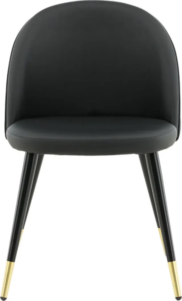 Venture Home Venture-Home-Eetkamerstoelen-2-st-Velvet-leer-look-zwart-en-messing