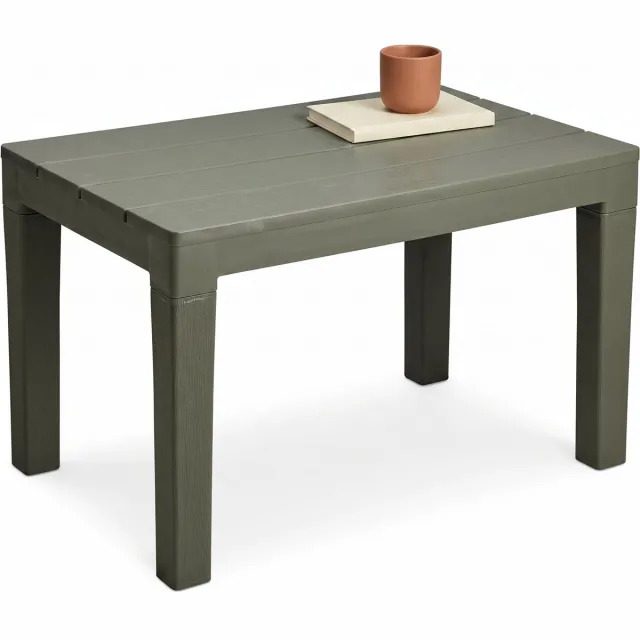 Cheqo Tuintafel Groen - Bijzettafel Buiten - Tuin Bijzettafel - Kunststof Tuintafel - Balkontafel - Buitentafel - Terrastafel - Salontafel Tuin - Koffietafel Buiten - Campingtafel - Loungetafel - Tuintafeltje - Bijzettafeltje - Tuinmeubel