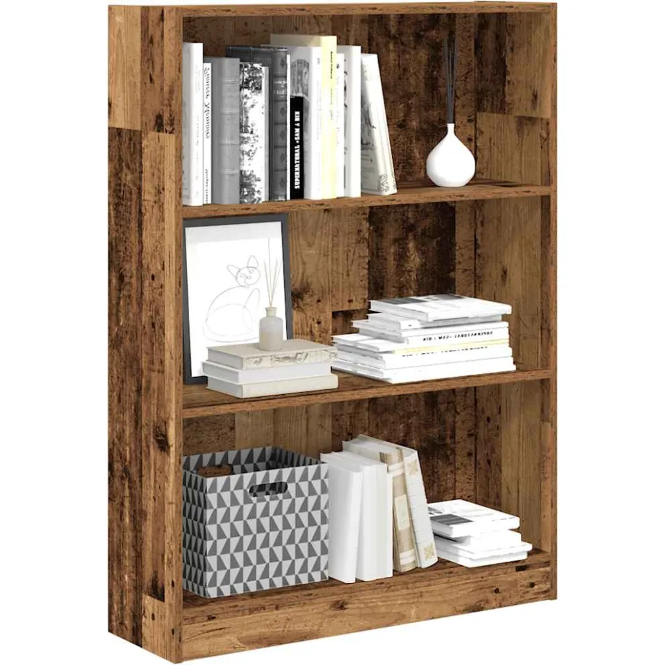 vidaXL Boekenkast 80x24x109 cm bewerkt hout oud houtkleurig bruin, foto 3