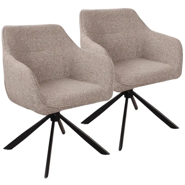 DS4U Seff armstoel met terugdraaifunctie - Set van 2 - Coffee - Stof Bruin