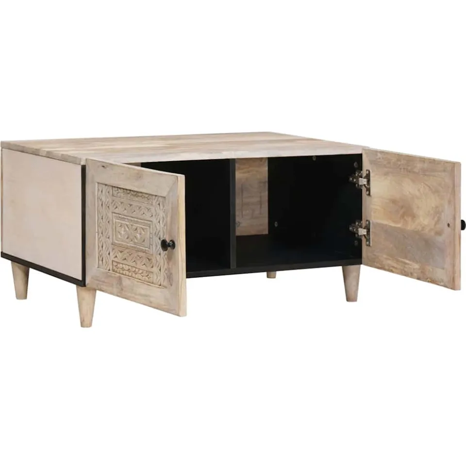 vidaXL Salontafel Wit 80 x 50 x 40 cm Bewerkt hout, foto 2