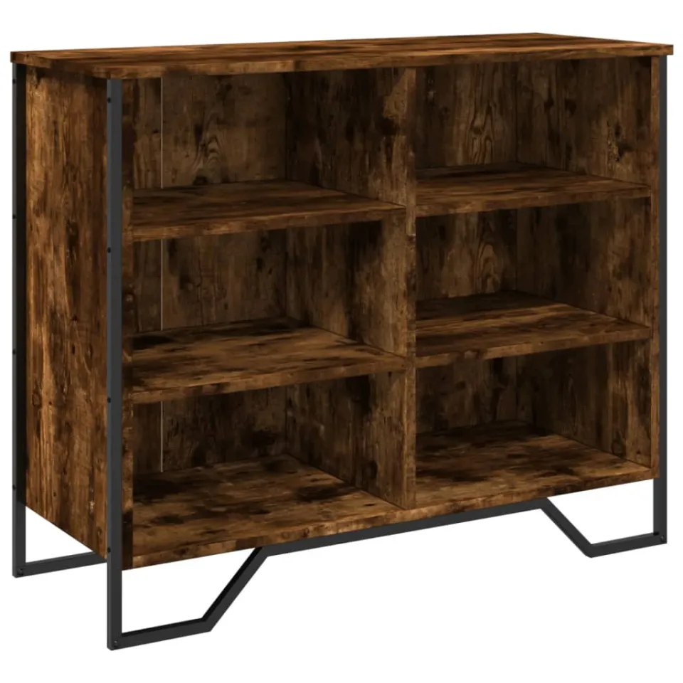 vidaXL Dressoir 91x35,5x74,5 cm bewerkt hout gerookt eikenkleurig Bruin