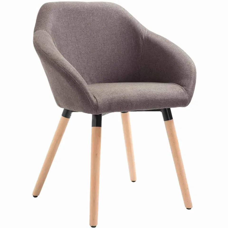 vidaXL Eetkamerstoelen 4 st draaibaar stof taupe